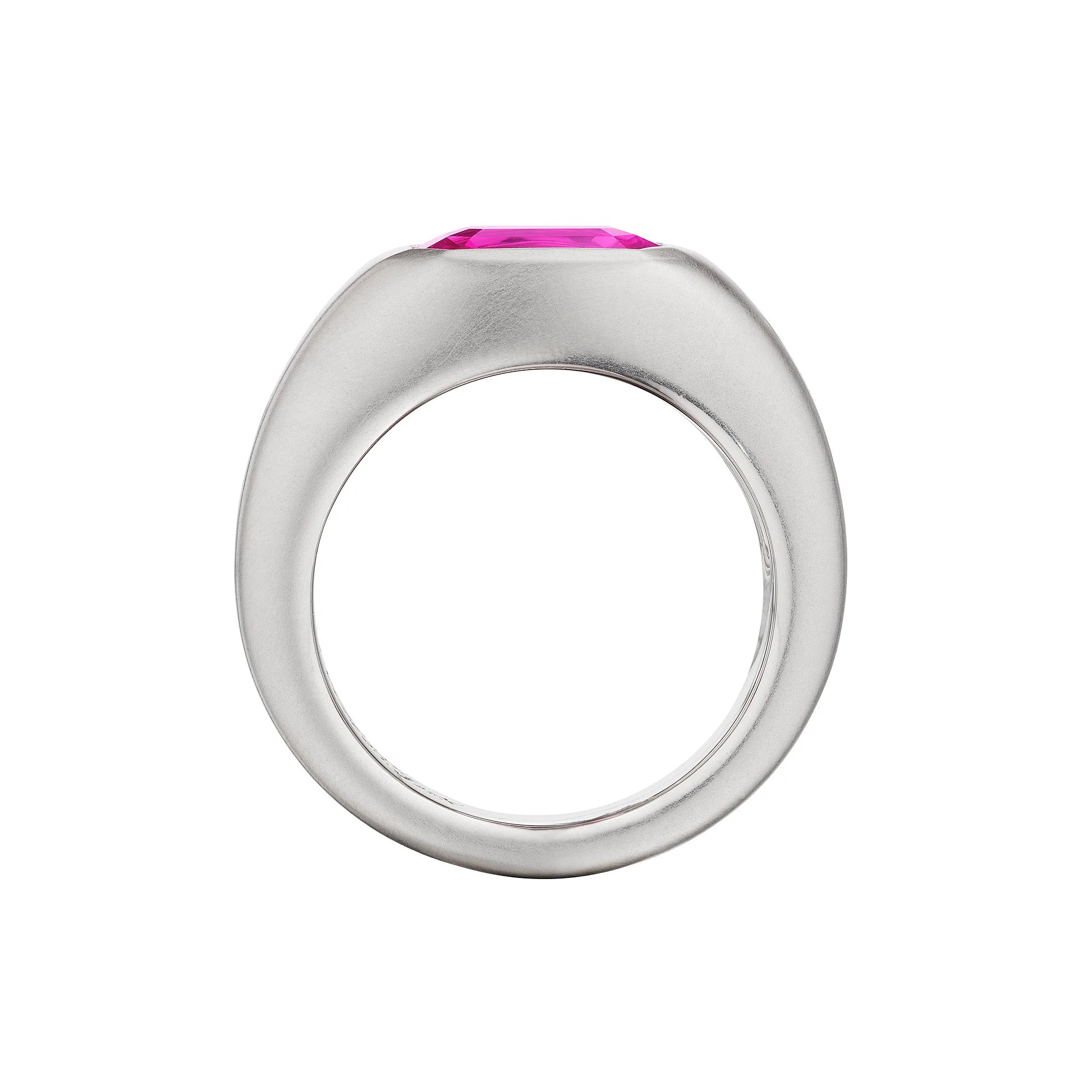 2.42 Carat Pink Sapphire Platinum Gypsy Ring | Steven Fox Jewelry